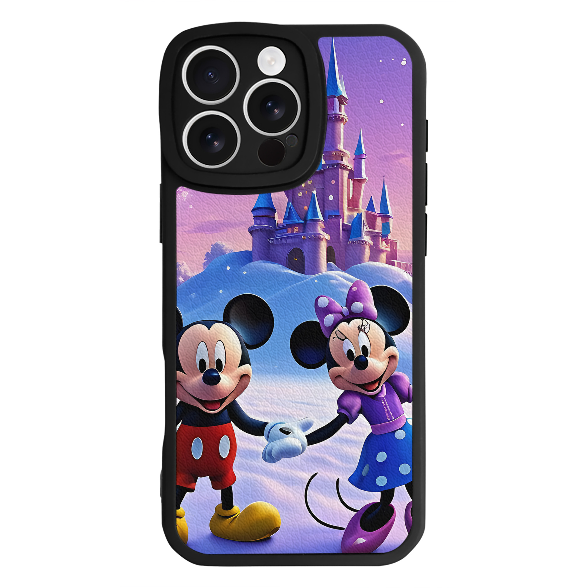 （画像用） ミッキーマウス Mickey Mouse 【iPhone 16シリーズ対応】シリコンスマホケース（レザー調） 材質：シリコン